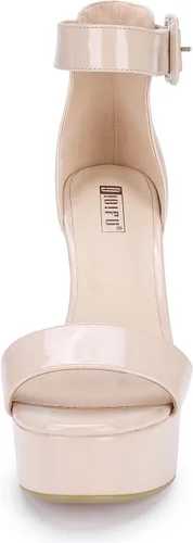 Vista 4 de IDIFU - Tacones de plataforma de 5pulgadas para mujer, sandalias Sabrina IN5 de tacón alto y grueso, correa de tobillo, zapatos sexis y elegantes