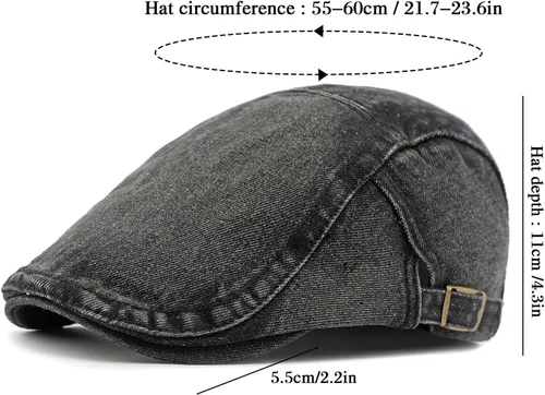 Vista 7 de Gorra de Newsboy para hombre, ajustable, plana, Ivy Gatsby, gorra de conducción de cabbie, transpirable, de algodón, gorra de golf