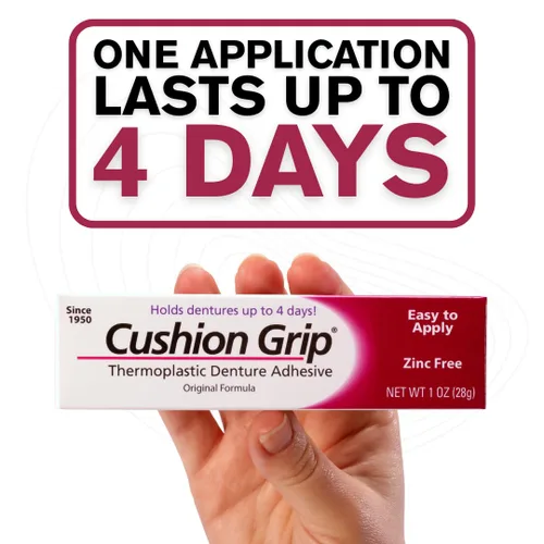 Vista 2 de Cushion Grip Adhesivo termoplástico para dentadura postiza 1 oz
