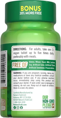 Vista 7 de Nature's Truth Vitamina B12 500 mcg 120 tabletas Suplemento vegano, sin OMG y sin gluten