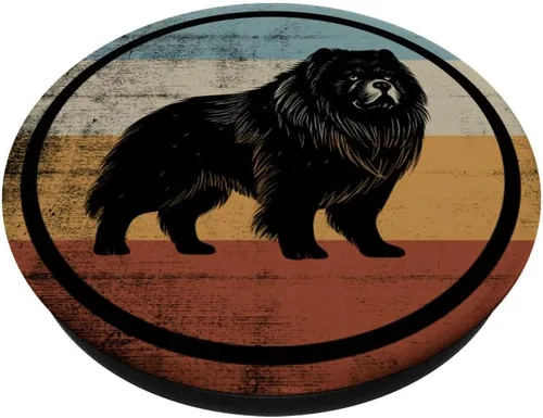 Vista 2 de PopSockets retro vintage con gráficos Chow Chow Dog PopSockets intercambiables PopGrip
