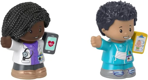Vista 3 de F-Price - Paquete de figuras de juguete ~ Juego de figuras de inicio de historias - HBW65 ~ Figuras de médico y enfermera, morado, blanco, azul, gris
