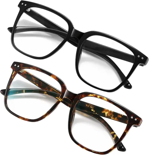 Vista 10 de Gafas cuadradas de gran tamaño con bloqueo de luz azul para mujeres y hombres, gafas de computadora antirreflejos, reducen la fatiga ocular
