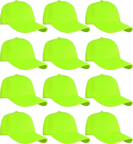 Vista 19 de Falari - 12 unidades de gorras de béisbol, lisas y de tamaño ajustable, venta al por mayor Verde militar