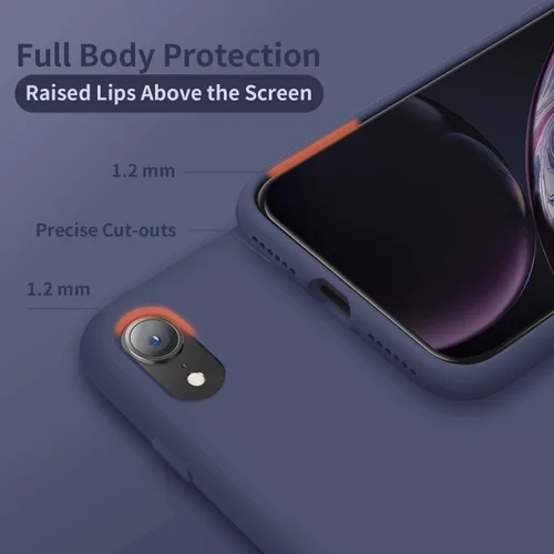 Vista 3 de Cordking - Carcasas para iPhone XR, de silicona muy delgada, a prueba de golpes, con forro de microfibra suave a prueba de rayones, de 6.1 pulgadas