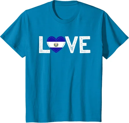 Vista 43 de Camiseta de regalo con la bandera de El Salvador LOVE, Negro, S