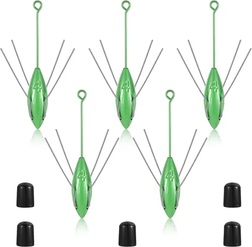 Vista 8 de Libima Sputnik Sinker - Pesas de araña de cola larga Sputnik para pesca de pez gato, pesca de mar, arena, océano, playa, verde