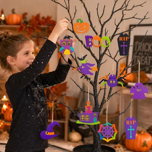 Vista 7 de Max Fun Manualidades de Halloween para niños, 36 piezas de adornos