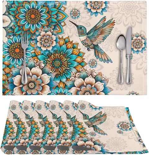Vista 66 de BIGCARJOB Mantel individual de diseño personalizado, 4 piezas, tapete de mesa resistente al corazón, 12 x 18 pulgadas 1-diseño personalizado