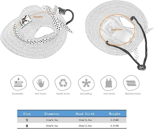 Vista 2 de Gorra pequeña de princesa para mascotas, para exteriores, para perro, gato, ocio, protección solar, visera de protección solar, para verano