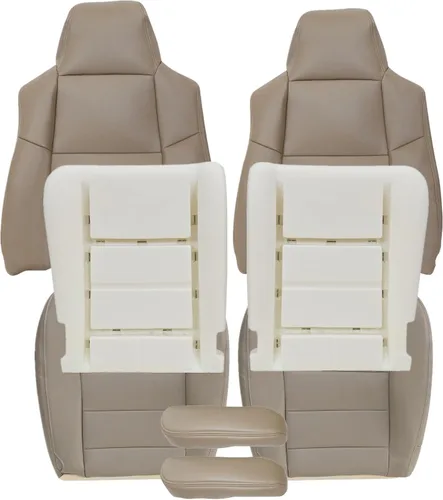 Vista 13 de GXARTS Funda de asiento de repuesto de cuero para asiento trasero inferior de color marrón compatible con Ford Excursion 2002-2005 compatible