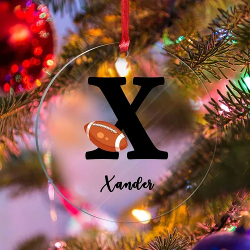 Vista 23 de Adornos colgantes personalizados con monograma inicial de letra A, árbol de Navidad, apellido personalizado, decoración de árbol de Navidad, feliz