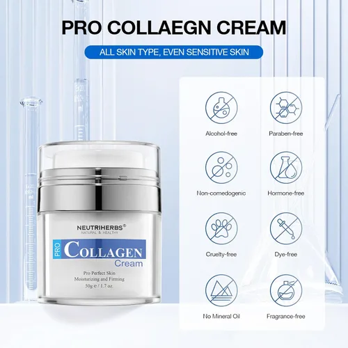 Vista 6 de Neutriherbs Crema facial hidratante facial de colágeno, reduce las manchas negras y las imperfecciones, la hidratación persistente reduce las líneas