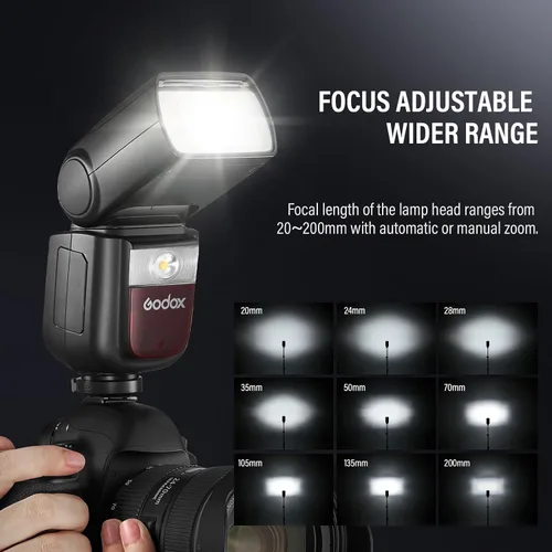 Vista 4 de Godox V860III-C Flash para cámaras Canon - V860C TTL Flash recargable, 480 tomas de potencia completa, HSS 1/8000s, tiempo de reciclaje de 1.5s