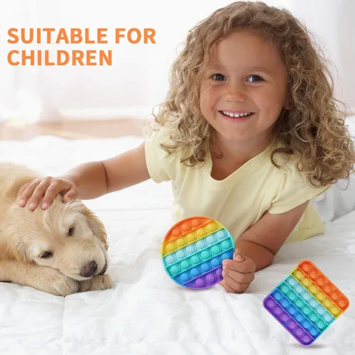 Vista 4 de 2 Paquetes de Juguetes Sensoriales Pop Fidget, Autismo Necesidades Especiales Alivio del Estrés Silicona Alivio de Presión, Juguetes Redondos