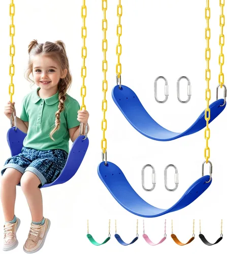 Vista 12 de Asiento de columpio resistente, cadenas de 66" resistentes al óxido con sección recubierta de PPC de 30", accesorios de repuesto