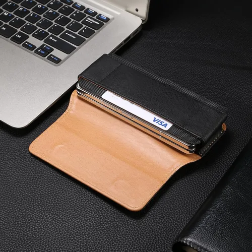Vista 6 de Funda de cuero prémium para teléfono Honor Magic V/V2/Magic VS, funda con clip para Samsung Galaxy Z Fold5, Galaxy Z Fold 4 5G (2022)/3 5G (2021)