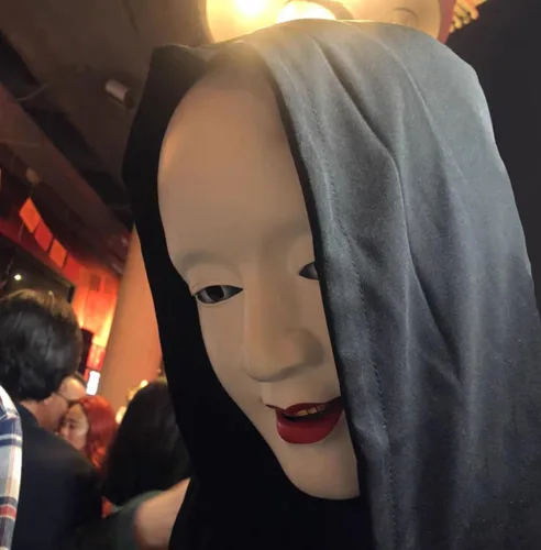 Vista 5 de Gmasking Máscara de resina Prajna japonesa Noh Cosplay para adultos, disfraz decorativo para fiesta de Halloween