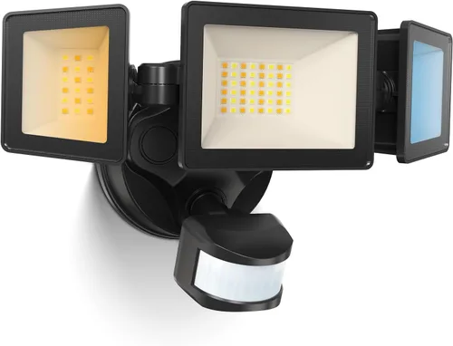Vista 12 de ALUSSO - Luces exteriores con sensor de movimiento de cabezales de metal Aluminio Negro 3 Modos