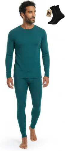 Vista 18 de MERINNOVATION Merino Wool Base Layer Set for Men 100% Merino Wool Pajamas Set Thermal Sleep PJS Lite - Midweight Top, Bottom . Carbón 165