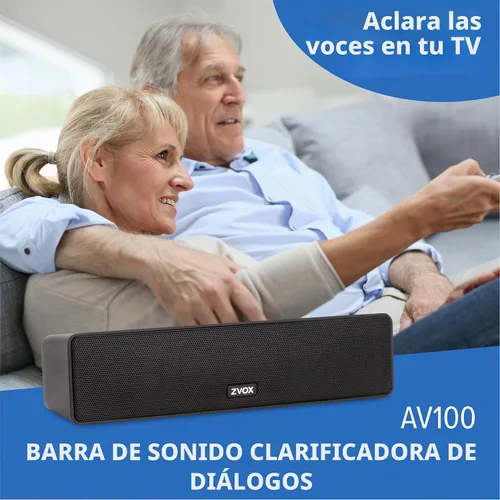 Vista 2 de ZVOX AccuVoice AV100 Barra de Sonido Compacta para TV con 6 niveles de refuerzo de voz, negro