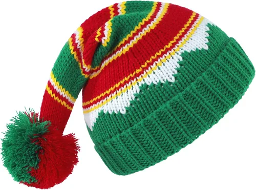 Vista 15 de American Trends Gorro de Papá Noel, gorro de Navidad cálido para invierno, gorro holgado de punto trenzado para adultos, mujeres y hombres, fiesta