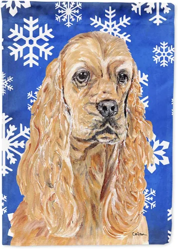 Vista 99 de Caroline's Treasures SC9374GF Bulldog English Snow flakes Holiday Garden Flag Buzón Bandera decorativa para patio exterior, patio, obras de arte
