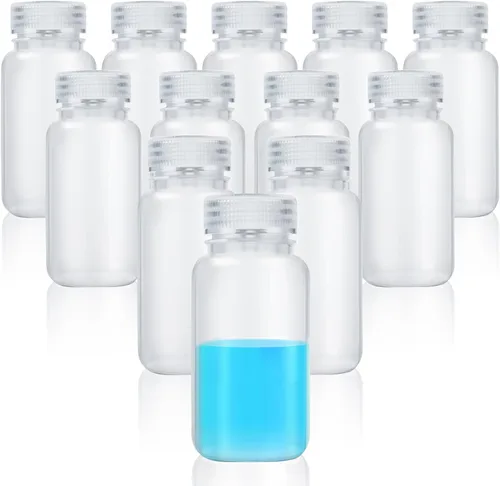 Vista 37 de Tatuo 6 piezas 30 ml 1 oz botellas de reactivo de polipropileno de plástico con tapas de rosca, envases de muestra transparentes de PP con tapa