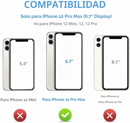 Vista 2 de ONETOP Funda tipo cartera para iPhone 12 Pro Max con tarjetero, color negro