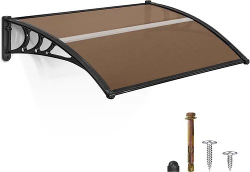 Vista 16 de MCombo - Toldo de policarbonato para ventana de exterior de 78.2 pulgadas, lámina hueca, toldo para puerta de patio