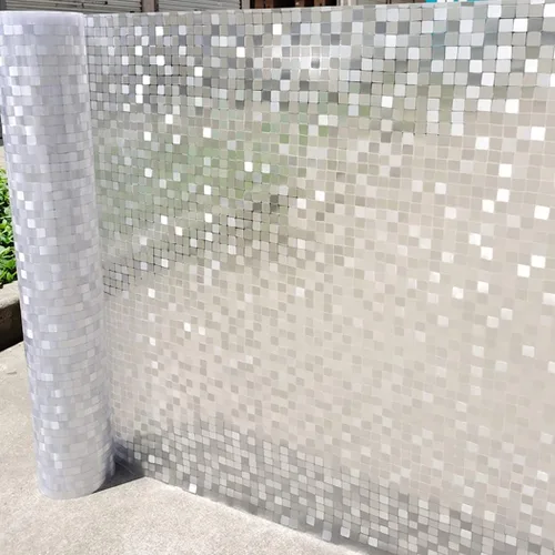 Vista 3 de Película de privacidad no adhesiva para ventana, control de calor, bloqueo UV, calcomanías de vitrales esmeriladas, sin pegamento, cubiertas