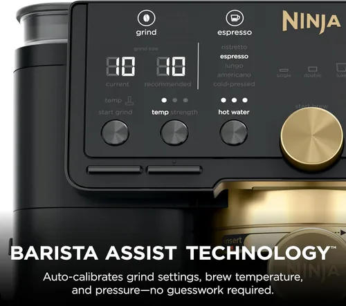 Vista 5 de Ninja Luxe™ Café Pro diseñado por David Beckham, máquina de café expreso, café por goteo, cerveza fría, agua caliente, manipulador integrado