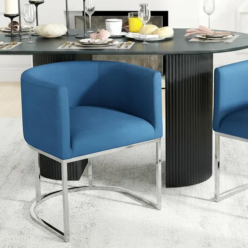 Vista 26 de HNY Silla de comedor moderna de mediados de siglo tapizada en forma de barril, negra, con brazos, silla de cocina y comedor de cuero, silla auxiliar