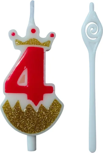 Vista 3 de Vela roja con número de cumpleaños 0, velas grandes de cumpleaños con números 3D para pasteles de cumpleaños con decoración de corona, vela