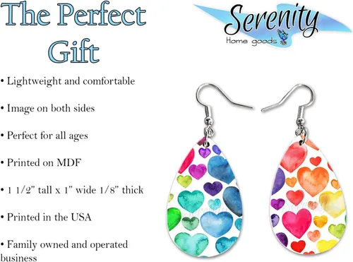 Vista 46 de Van Gogh - Juego de aretes colgantes divertidos Lindos aretes de joyería para niñas y mujeres Impresión de doble cara Regalo de cumpleaños