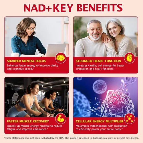 Vista 3 de Suplemento NAD+ 1000 mg paquetes líquidos 21 piezas, resveratrol de ribósido de nicotinamida, suplementos NAD para mujeres y hombres