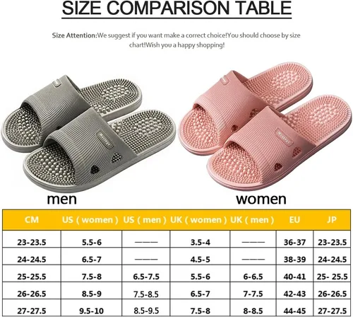 Vista 5 de Zapatillas de masaje de acupresión para fascitis plantar para mujeres, zapatillas de acupuntura para artritis, neuropatía, alivio del dolor
