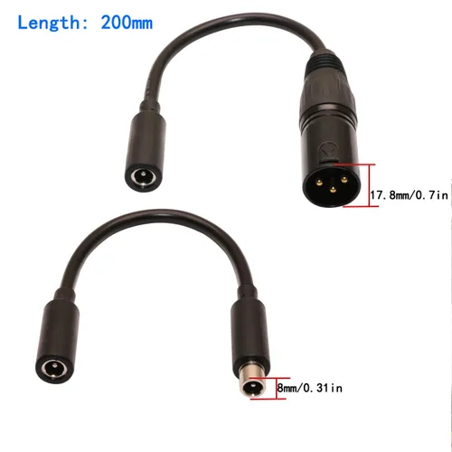 Vista 4 de Cable adaptador de carga universal de 42 V 2 A, 4 enchufes de repuesto para batería de litio de 36 V, paquete DC 5.5 x 2.1 con conector XLR macho