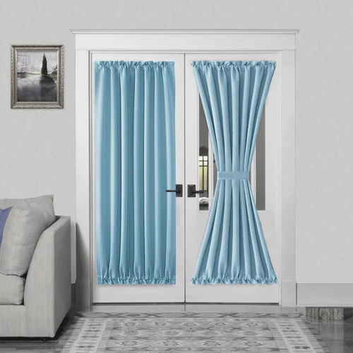 Vista 27 de DWCN Cortinas para Puertas Francesas – Cortinas opacas térmicas con bolsillo para barra para puertas con ventana de cristal, puertas de cocina