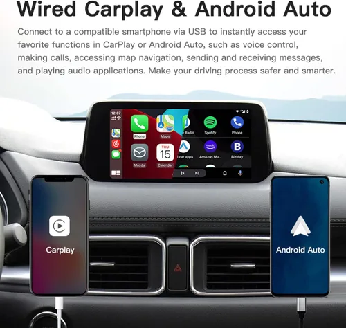 Vista 3 de TK78-66-9U0C Adaptador Carplay con cable Kit de reequipamiento para Mazda 2 3 6 CX3 CX5 CX9 MX5 Carplay y Android Auto Módulo de interfaz USB