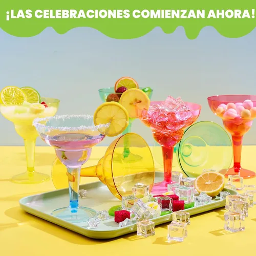 Vista 2 de JOYIN Paquete de 36 vasos de plástico de margarita de 12 onzas, desechables, decoración de fiesta de Cinco de Mayo, para diversión de suministros