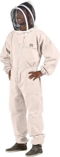 Vista 3 de Bees & Co U74 Traje de Apicultor de Algodón Natural con Velo de Protección