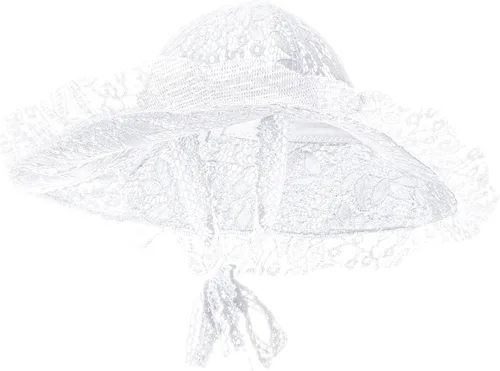 Vista 6 de Sombrero de sol Mob Cap Victorian Pioneer Prairie Bonnet Colonial Headwear Chal Wrap Traje de estola (tipo 1-blanco)