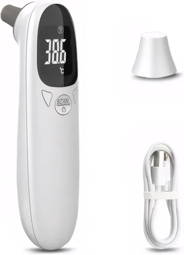 Vista 4 de Termómetro de oído para mascotas, termómetro preciso de temperatura de oído de 89.6-109.2 °F, digital recargable por USB de 5 x 1.5 para mascotas