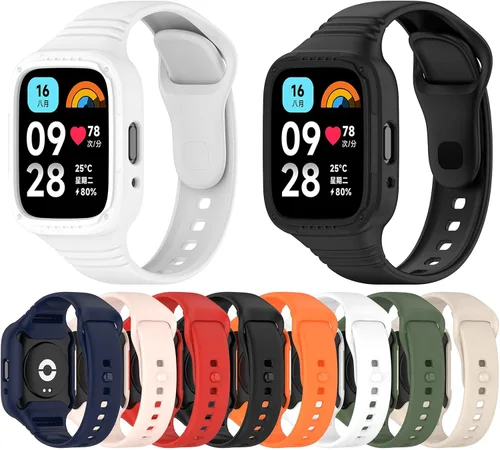 Vista 5 de MOTONG Compatible con Xiaomi Redmi Watch 3 Active - Correa de repuesto de silicona para muñeca (color negro silicona)