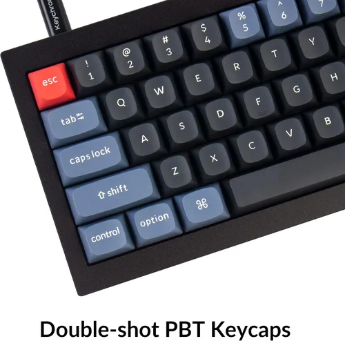 Vista 6 de Keychron Q2 Teclado mecánico personalizado con cable macro programable QMKVIA aluminio completo interruptor Gateron G Pro rojo intercambiable
