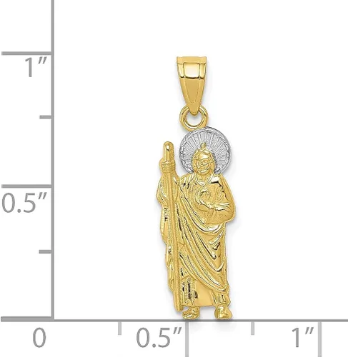 Vista 3 de ICE CARATS Collar con colgante de oro amarillo de 10 quilates, San Judas, Tadeo, San Judas, Patrono, San Tadeo, Medalla religiosa, joyería fina