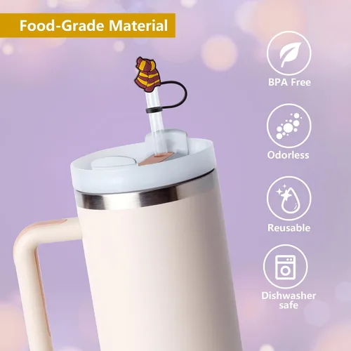 Vista 3 de 6 piezas de tapas de popote mágicas de silicona para taza Stanley de 30 y 40 oz, tapas reutilizables para popotes para accesorios de taza Stanley