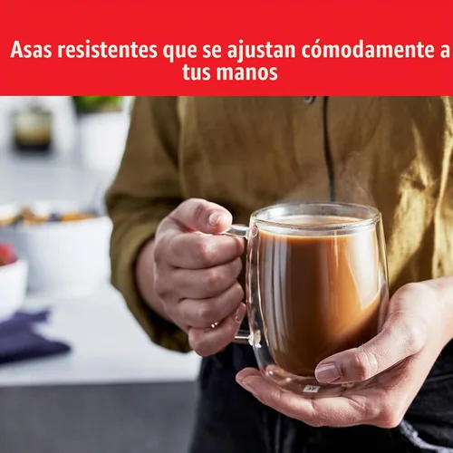 Vista 7 de ZWILLING Sorrento Plus Juego de 2 tazas de vidrio de doble pared para café con leche, 15 oz, 450 ml