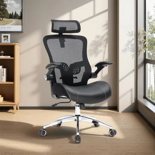 Vista 9 de Silla de oficina grande y alta, silla de escritorio ergonómica resistente de 400 libras con cojín de espuma de modelado 3D suave, sillas